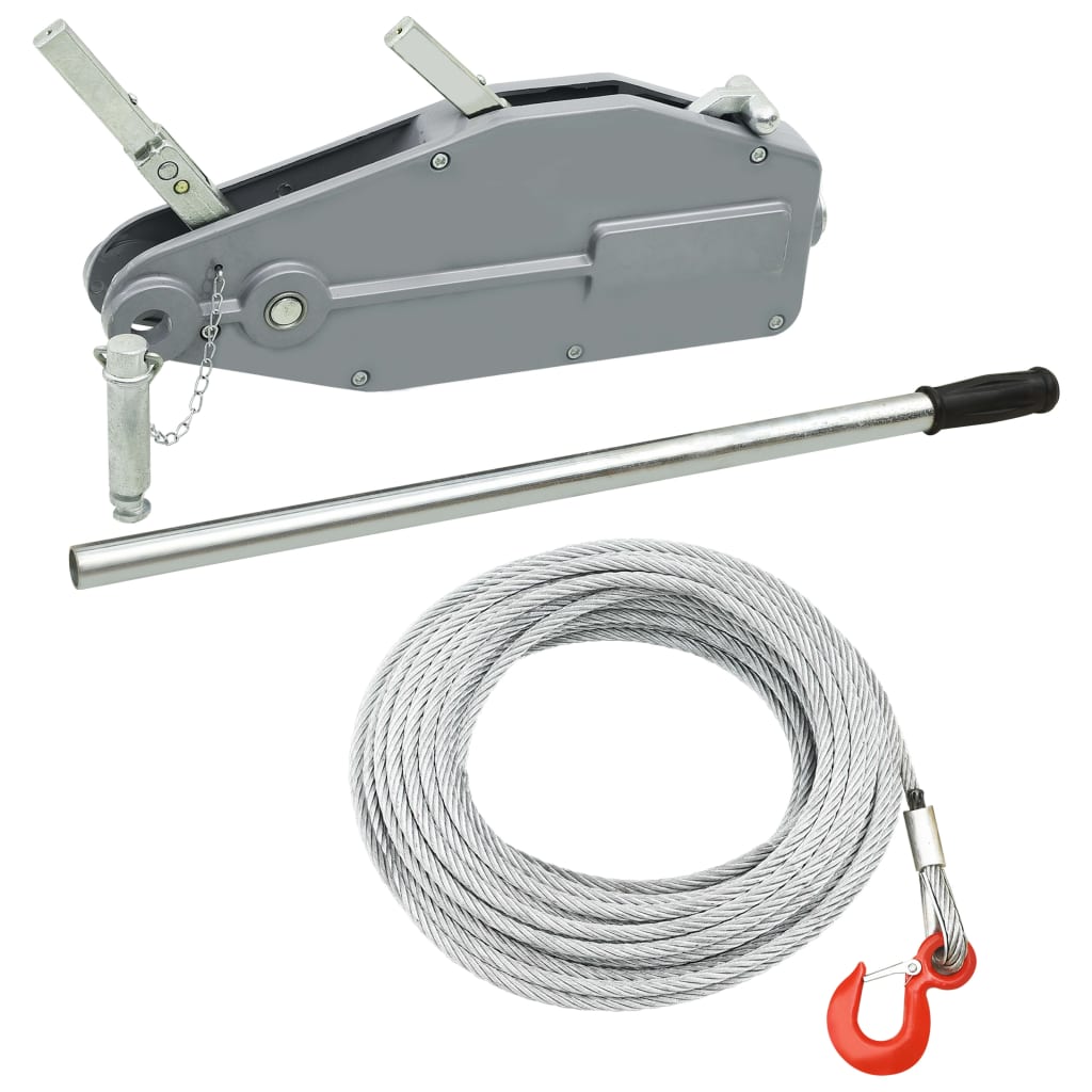 vidaXL Winch with Steel Cable 800 kg