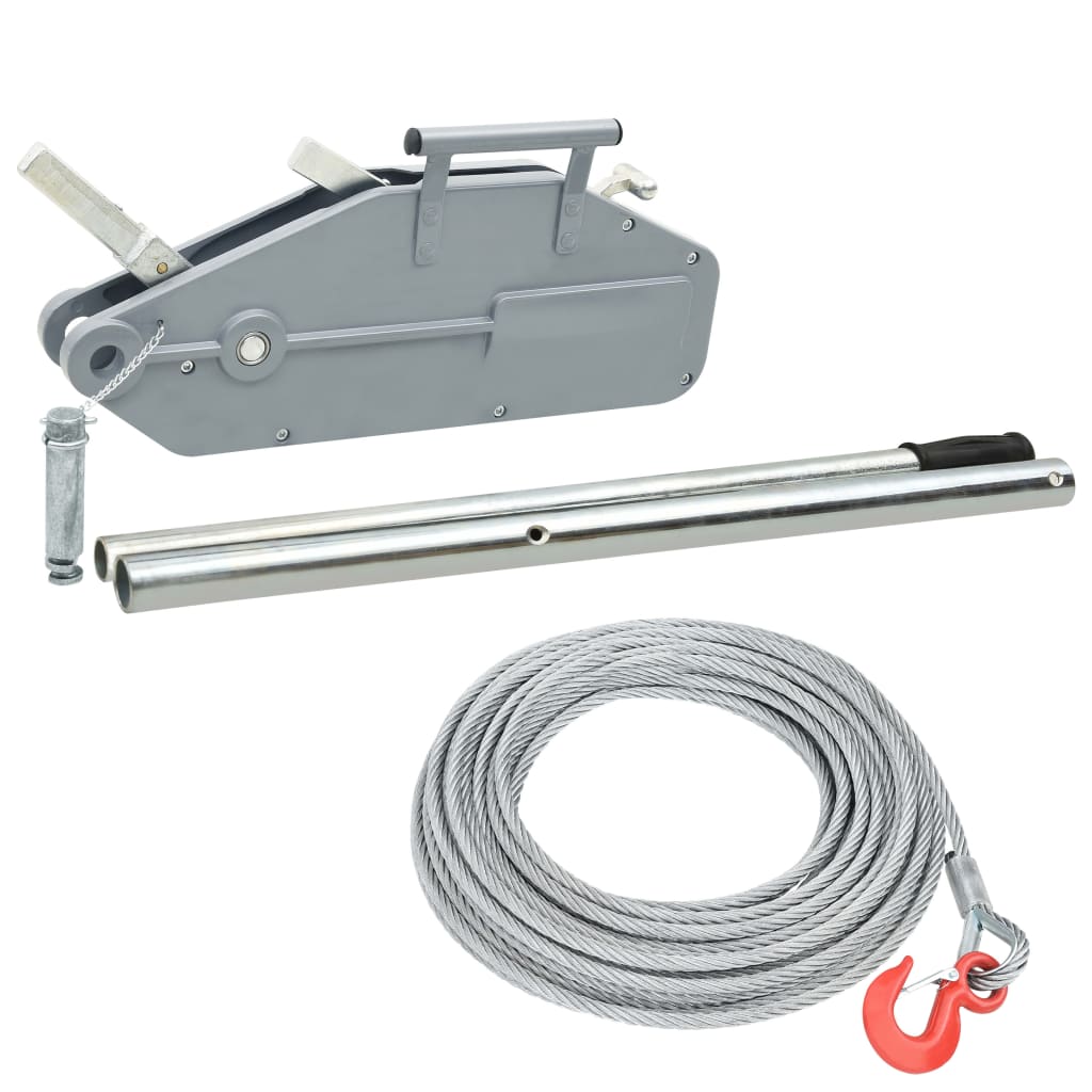 vidaXL Winch with Steel Cable 800 kg