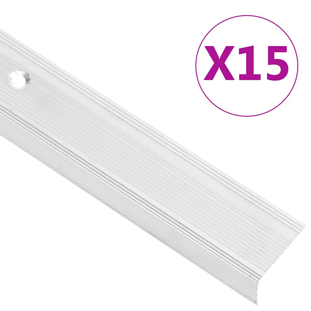 vidaXL Trapneuzen L-vormig 5 st 90 cm aluminium zilverkleurig