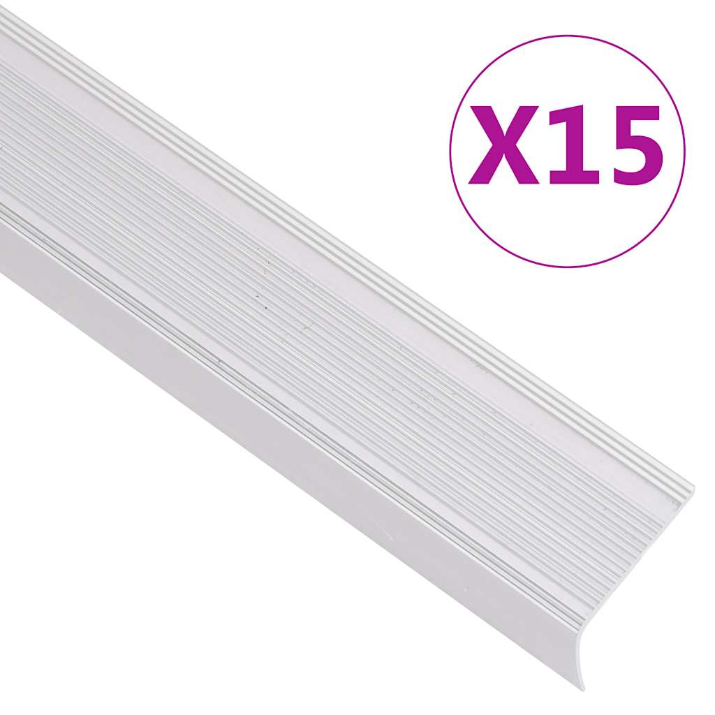 vidaXL Trapneuzen L-vormig 5 st 90 cm aluminium zilverkleurig