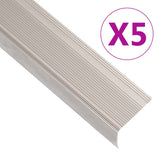 vidaXL Trapneuzen L-vormig 5 st 90 cm aluminium zilverkleurig
