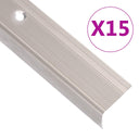 vidaXL Trapneuzen L-vormig 5 pcs 90 cm aluminium zilverkleurig
