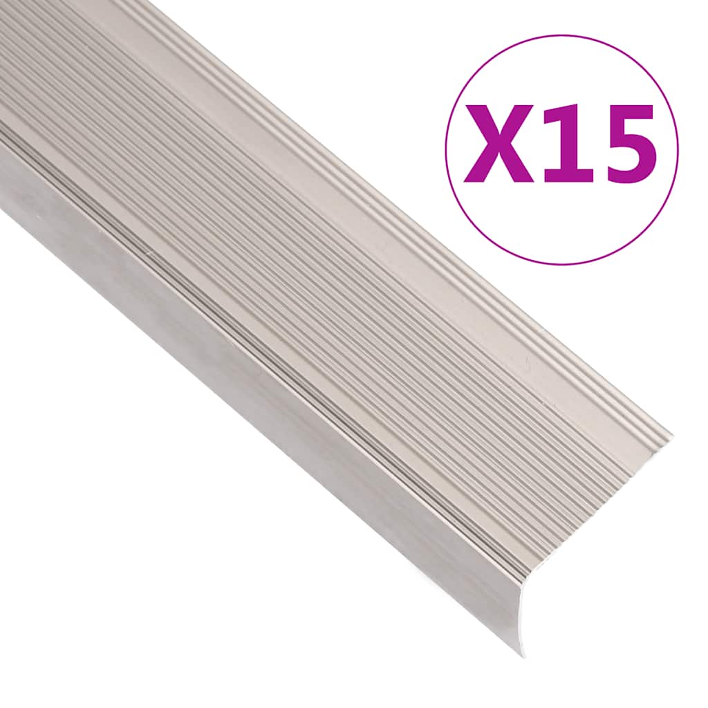 vidaXL Trapneuzen L-vormig 5 st 90 cm aluminium zilverkleurig
