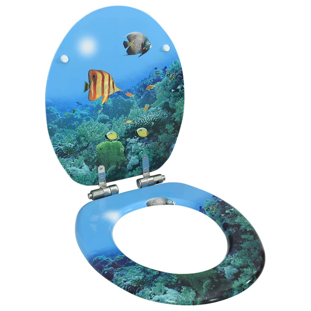 vidaXL Toilet Seat Soft Close Simple Design MDF White