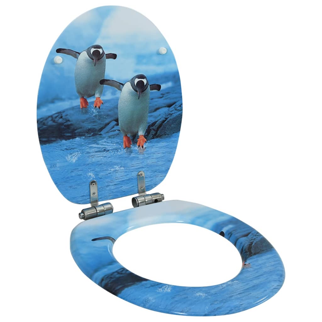 vidaXL Toilet Seat Soft Close Simple Design MDF White