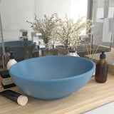vidaXL Oval Basin 40x33 cm Ceramic Matt White