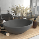 vidaXL Oval Basin 40x33 cm Ceramic Matt White