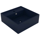 vidaXL Wastafel avec overloop vierkant 41x41 cm céramique mat