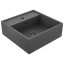 vidaXL Wastafel met overloop vierkant 41x41 cm keramiek matwit
