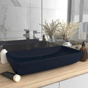 vidaXL Wastafel rechthoekig 71x38 cm keramiek matwit