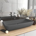 vidaXL Wastafel rechthoekig 71x38 cm keramiek matwit