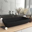 vidaXL Wastafel rechthoekig 71x38 cm keramiek matwit
