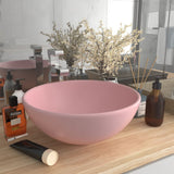 vidaXL Round Wash Basin 32.5x14 cm Ceramic Matte White