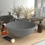 vidaXL Round Wash Basin 32.5x14 cm Ceramic Matte White