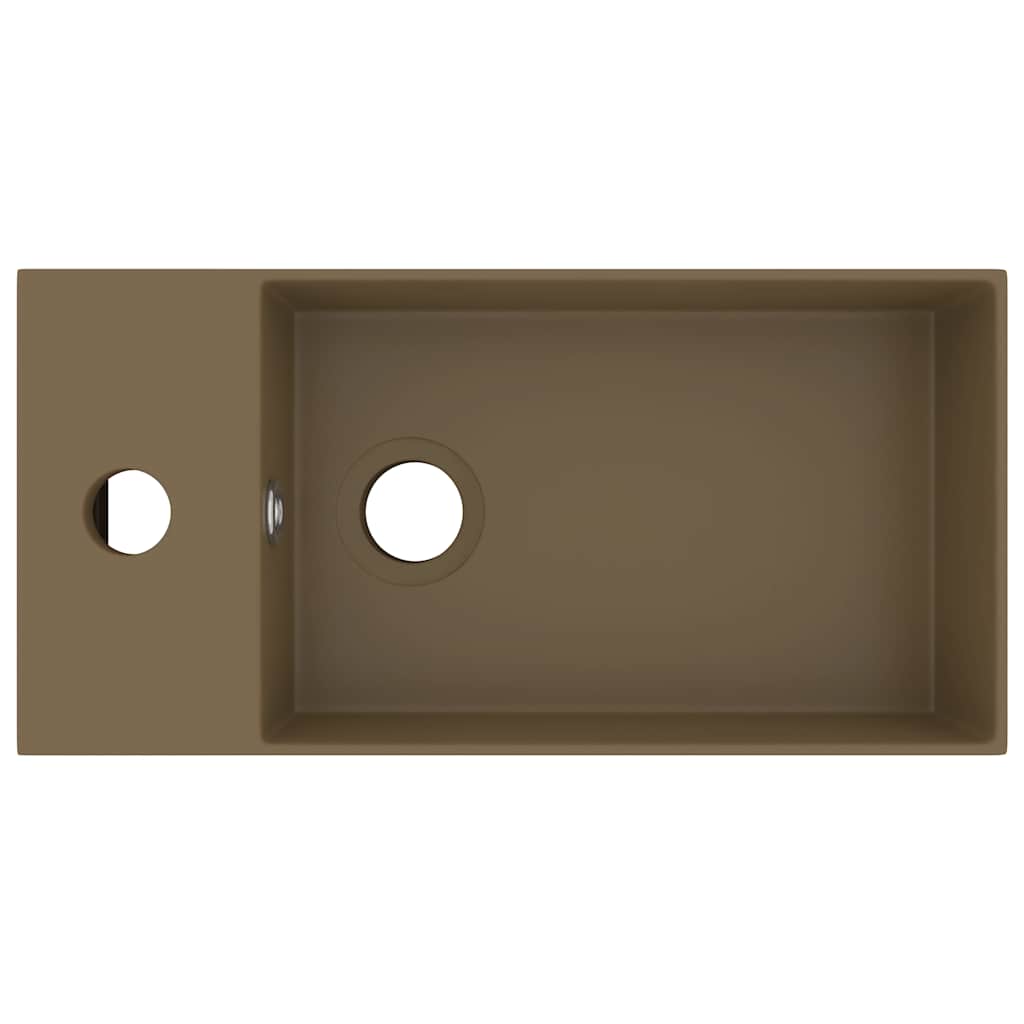 vidaXL Wastafel met overloop 49x25x15 cm keramiek zilverkleurig