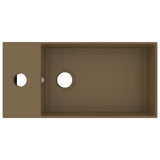 vidaXL Wastafel met overloop 49x25x15 cm keramiek zilverkleurig