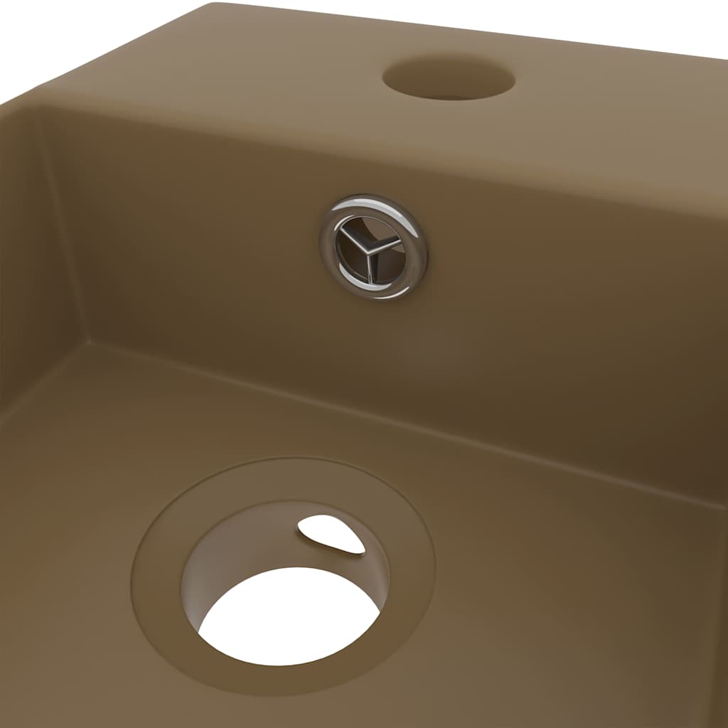 vidaXL Wastafel met overloop 49x25x15 cm keramiek zilverkleurig