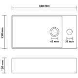 vidaXL Wastafel met overloop 49x25x15 cm keramiek zilverkleurig