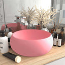 vidaXL Wastafel rond 40x15 cm keramiek matwit