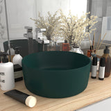 vidaXL Sink round 40x15 cm ceramic matt white