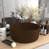 vidaXL Sink round 40x15 cm ceramic matt white