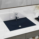 vidaXL Wastafel met kraangat 60x46 cm keramiek matwit