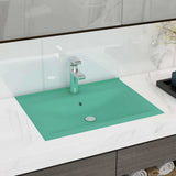 vidaXL Wash Basin with Faucet Hole 60x46 cm Ceramic Matt White
