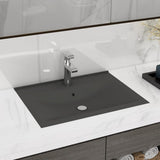 vidaXL Wash Basin with Faucet Hole 60x46 cm Ceramic Matt White