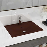 vidaXL Wash Basin with Faucet Hole 60x46 cm Ceramic Matt White