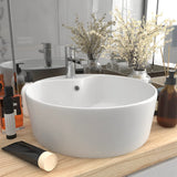 vidaXL Sink with overflow 36x13 cm ceramic matt white