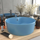 vidaXL Sink with overflow 36x13 cm ceramic matt white