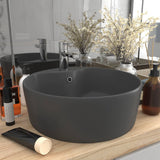 vidaXL Sink with overflow 36x13 cm ceramic matt white