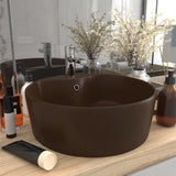 vidaXL Sink with overflow 36x13 cm ceramic matt white