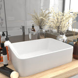 vidaXL Wash Basin 41x30x12 cm Ceramic Matt White