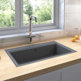 vidaXL Kitchen Sink Black 79 x 50 x 31 cm Quartz and Resin