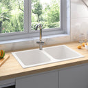 vidaXL Keukenwasbak Zwart 76 x 48 x 30 cm Kwarts en hars
