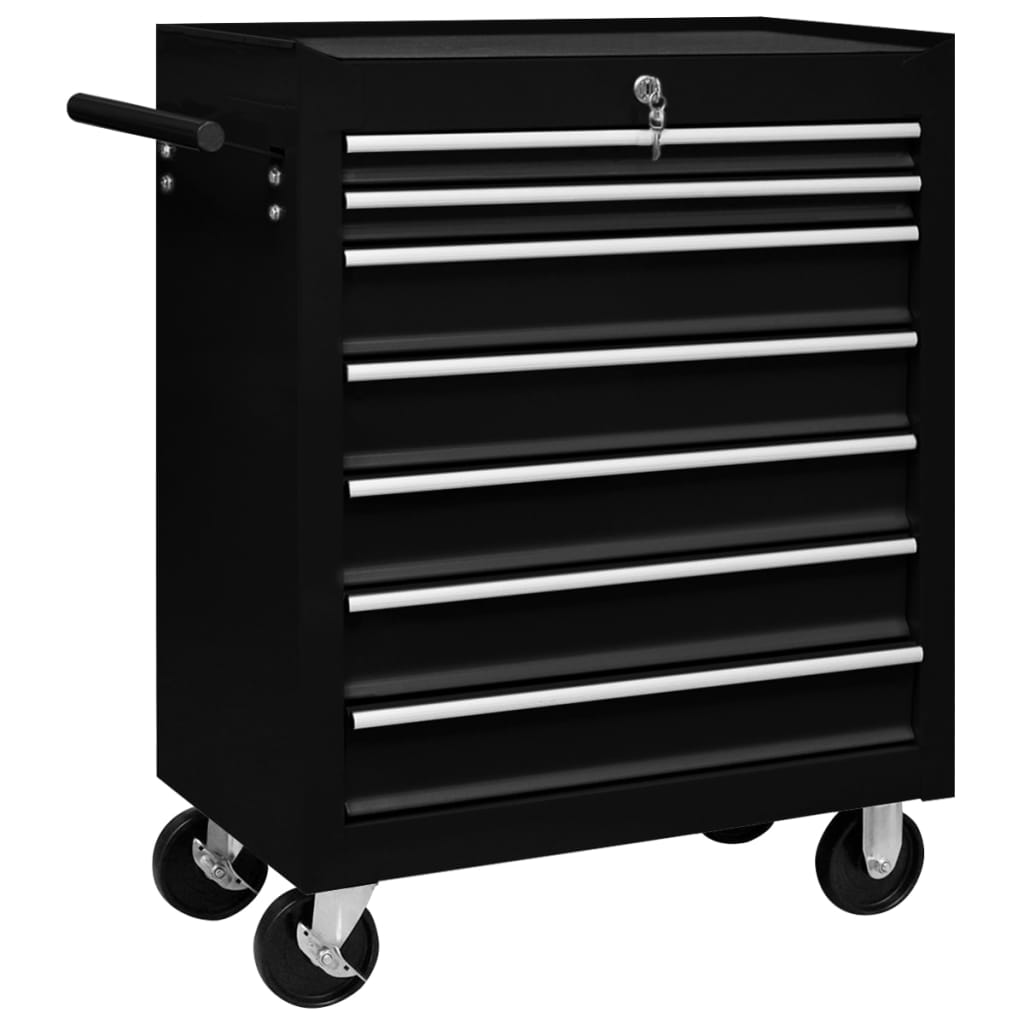 vidaXL Tool Trolley 5 Drawers Red