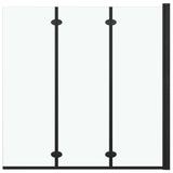 vidaXL Douchewand inklapbaar 3 panelen 130x138 cm ESG zwart