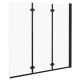 vidaXL Douchewand inklapbaar 3 panelen 130x138 cm ESG zwart