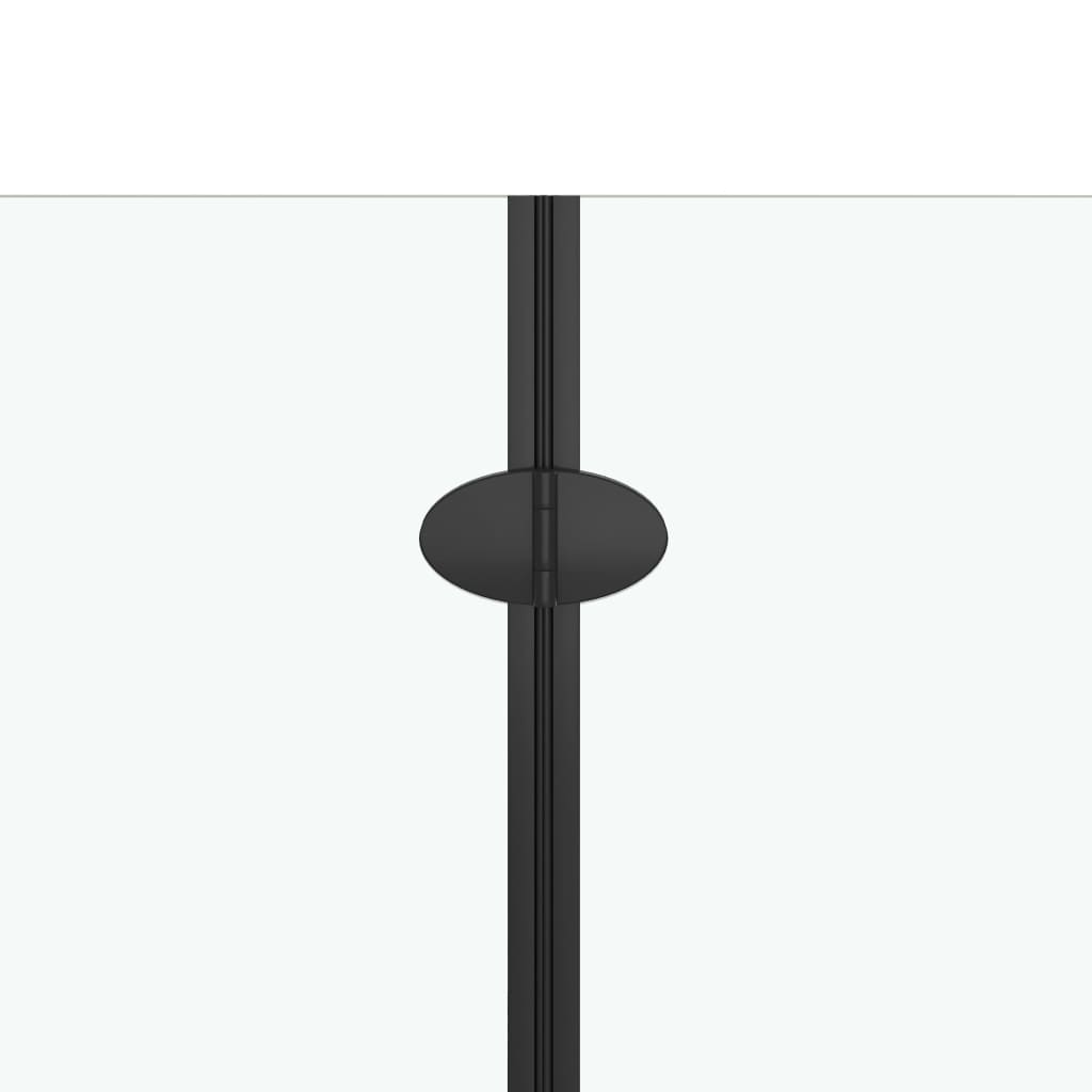 vidaXL Douchewand inklapbaar 3 panelen 130x138 cm ESG zwart