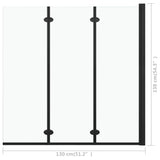 vidaXL Douchewand inklapbaar 3 panelen 130x138 cm ESG zwart
