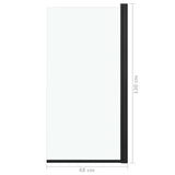 vidaXL Douchewand 68x130 cm ESG zwart