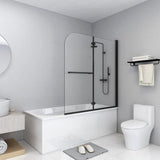 vidaXL Folding Shower Screen 2 Panels 95x140 cm ESG Black