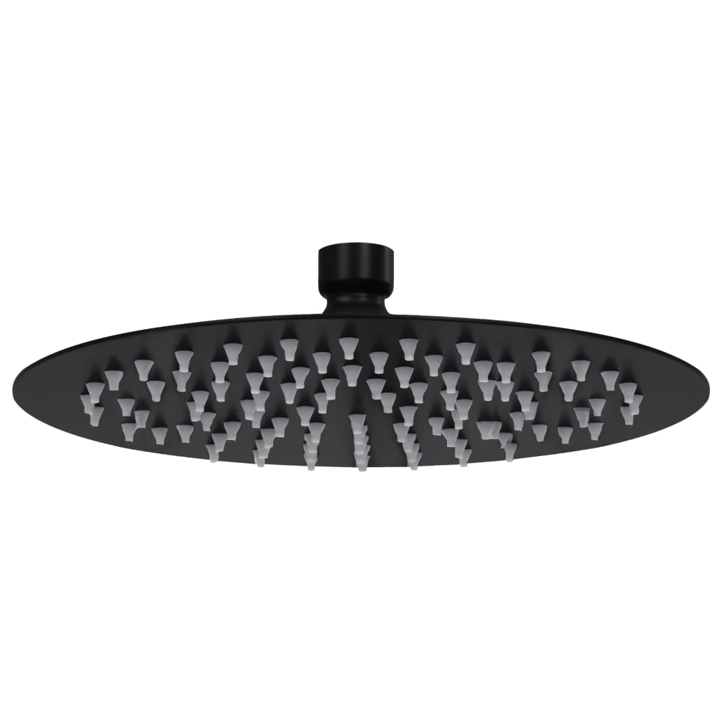 vidaXL Round Rain Shower Head 20 cm Stainless Steel Black