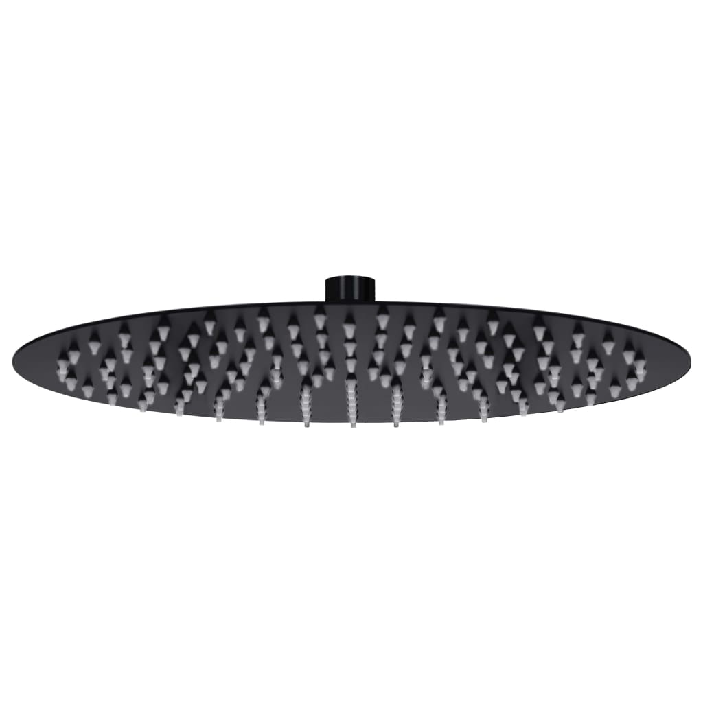 vidaXL Round Rain Shower Head 20 cm Stainless Steel Black