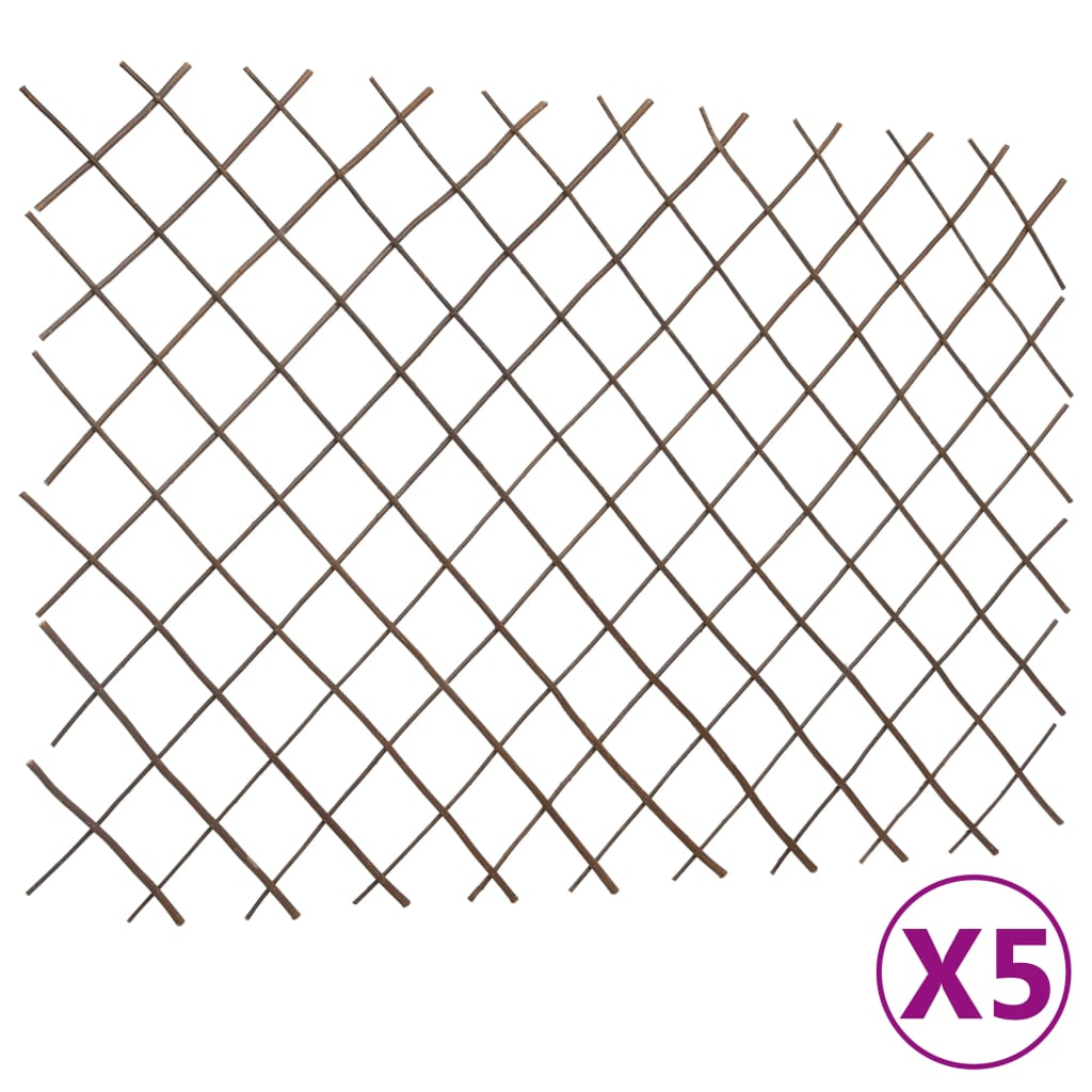 vidaXL Garden Trellises 5 pcs 180x120 cm willow wood
