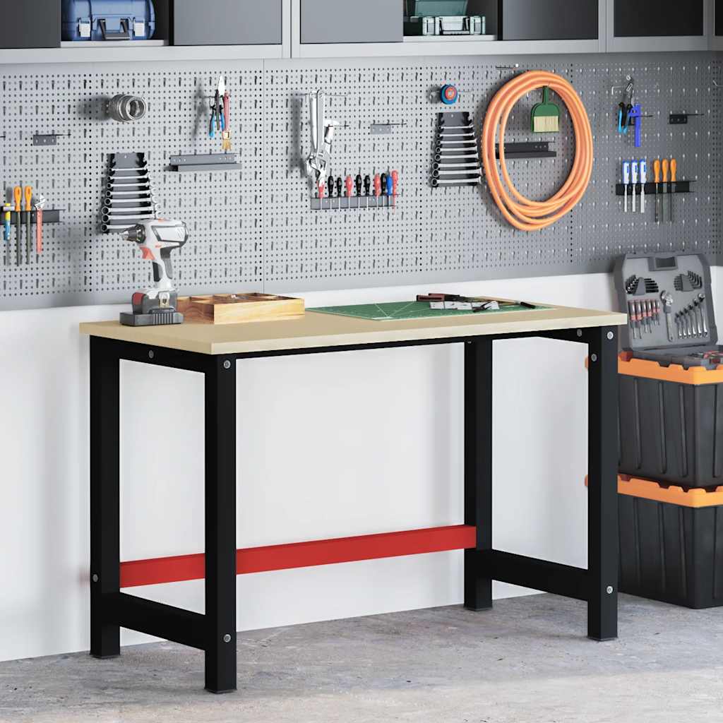 vidaXL Werkbankframe 80x57x79 cm metaal zwart en rood