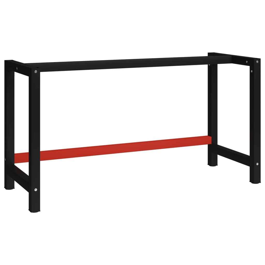 vidaXL Werkbankframe 80x57x79 cm metaal zwart en rood