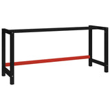 vidaXL Werkbankframe 80x57x79 cm metaal zwart en rood