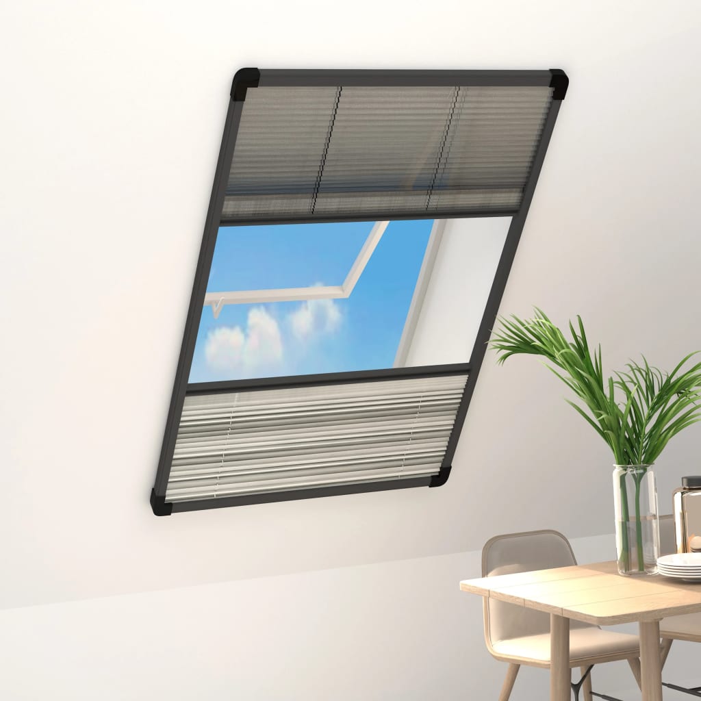vidaXL Pleated Blind Fly Screen with Blackout 60x80 cm Aluminium